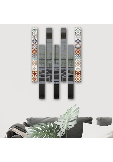 Decorita Dekor Camı Çini Desen Cam ve Füme Ayna 7'li Takım