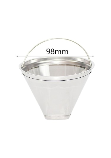 Flybuy Suntek Paslanmaz Çelik Kahve Filtresi Ev Sepeti Koni, 98mm Çap Diğer