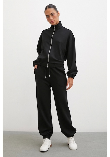 Never More Fermuarlı Sweatshirt Siyah