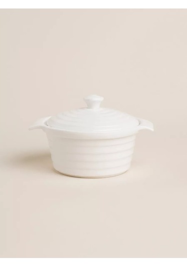 Sl Home 340 Ml Kapaklı Seramik Fırın Kabı 201313926 Beyaz