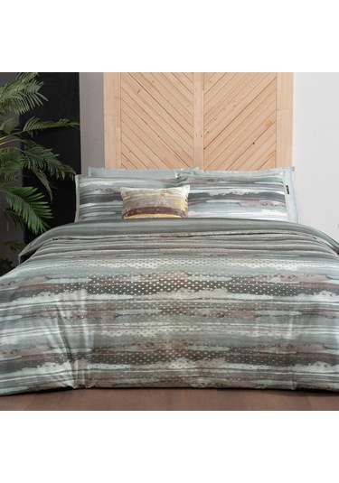 Sarev Juno Gri King Size %100 Pamuk Nevresim Takımı Gri