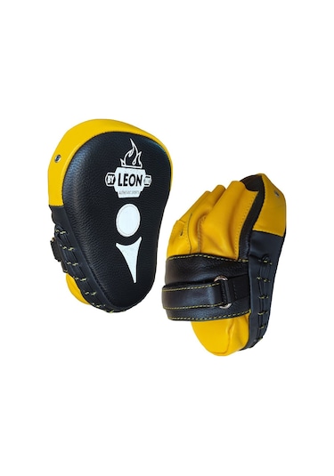 Aksaspor Leon Ultimate Hakiki Deri Boks Ve Kick Boks El Lapası Ellik Sarı