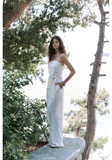 Mila Beyaz Bluz Pantolon Takım Beyaz