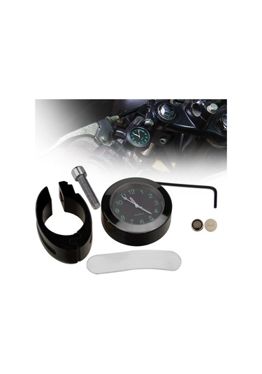 Motosiklet Gidon Saati, 7/8 '' Evrensel Su Geçirmez Siyah