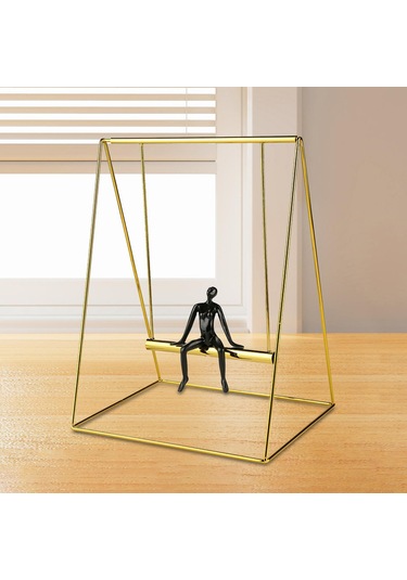 Suntek Salıncak Figürü Reçine Heykelcik Oturma Odası Soyut 29,5cmx41,5cm