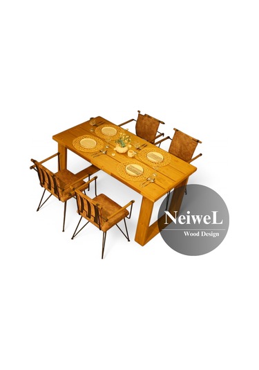 Neiwel Garden Avex Doğal Ahşap Bahçe Yemek Masası-100-320 Açık Ceviz