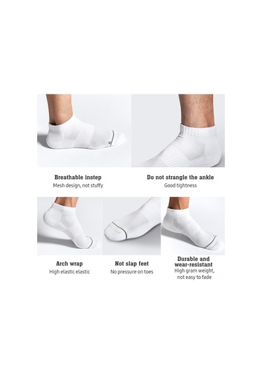 Skycity Antibakteriyel Spor Çorapları - Yüksek Kaliteli Pamuklu, Akıllı Ağ Desenli, Teri Emici, Ayak Bileği Koruyucu, Siyah M Beden Siyah