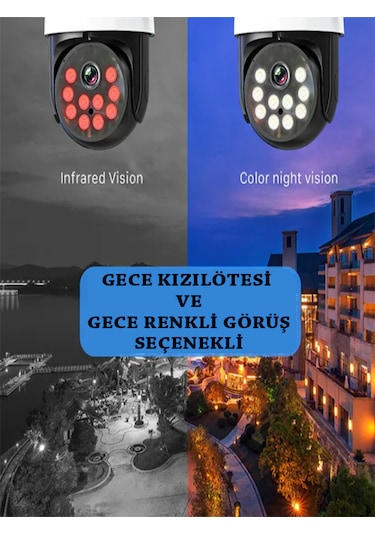 3mp Wifi Kablosuz Güvenlik Kamerası Hareketli Sesli Gece Renkli