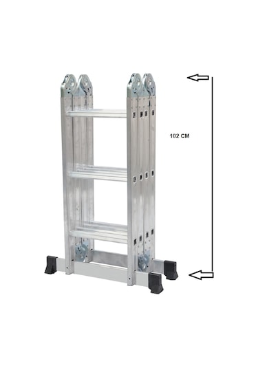 Beykon 12 Basamaklı 1,6 MM Kalınlık 3.50 M Katlanır Çok Amaçlı Merdiven - ELIT 43