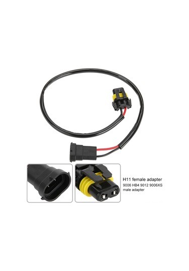 Xindoker 2 Adet H11 Female-9006/hb4/9012/9006xs Male Elektrikli Bağlantı Kablosu, Plug & Play, 40cm, Bakır Tel, Sis Lambaları İçin Uzantı Kablosu
