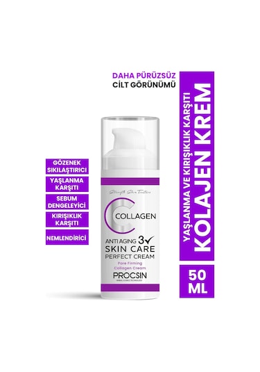 Procsin Yaşlanma ve Kırışıklık Karşıtı Kolajen Krem  50 ML