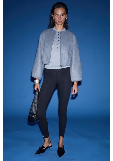 Eırlys Kadın Organik Pamuklu Esnek Yapılı Vücudu Toparlayan Örme Siyah Tayt