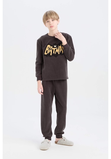 DeFacto Erkek Çocuk Batman Pijama Takımı Polar Bisiklet Yaka Uzun Kollu Üst Beli Lastikli Uzun Alt D8570A824CWAR212 DeFacto Erkek Çocuk Batman Pijama Takımı Polar Bisiklet Yaka Uzun Kollu Üst Beli Lastikli Uzun Alt D8570A824CWAR212