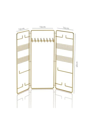 TEKNOTEL TAKI AKSESUAR STANDI DEKORATİF ORGANİZER GOLD EG210