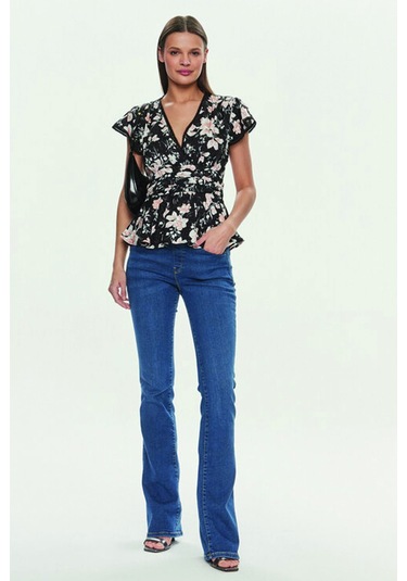 Guess Desenli Kadın Bluz Siyah