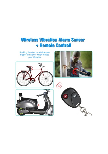 Geeksen Dlzd1 Model Kablosuz Kumandalı Titreşim Alarmı - Kapı, Pencere, Ev, Dükkan Ve Elektrikli Araç Güvenliği İçin 120db Sesli Tetikleyici