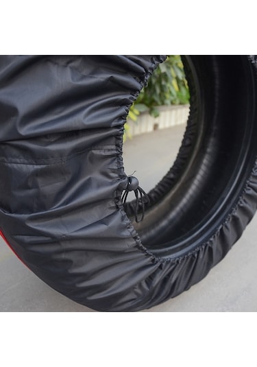 Sones 4'ü 1 Arada Su Geçirmez Toz Geçirmez Güneş Koruyucu Araba Lastiği Yedek Lastik Kapağı, Boyut: S Siyah