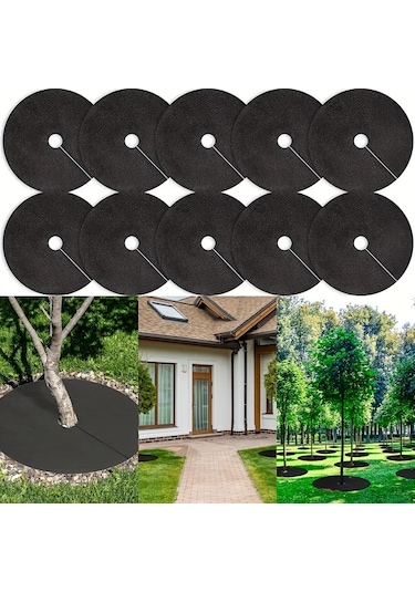 Xuweiwei 20 Adet Nefes Alabilir Ağaç Kök Koruması 42 Cm Çap Bahçe Yabani Ot Örtüsü