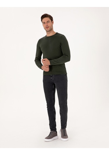 Pierre Cardin Erkek Koyu Haki Kazak /triko 50315509-vr111 Koyu Haki