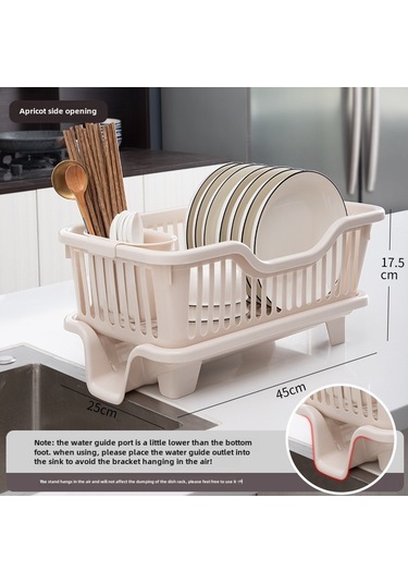 Reedark Ev Kullanıma Tek Katlı Plastik Tabak Rakusu - Yan Açık Süzme Özelliği İle Mutfak Malzeme Depolama Açık Renk Diğer