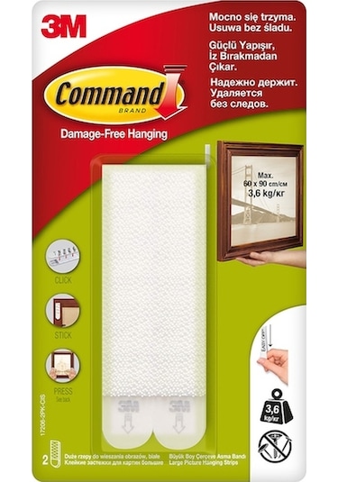 3M Command 17206-2PK Cırt Bant Büyük Boy 2'Li