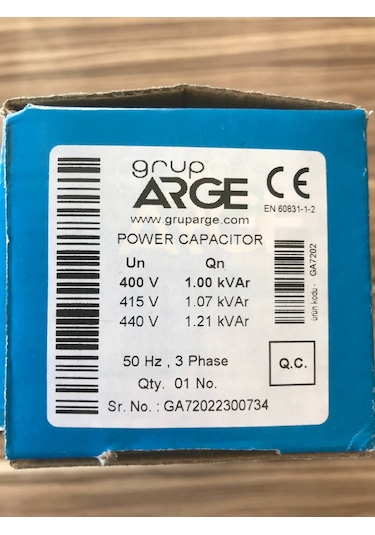 Gruparge 1.0/1.21 Kvar 400v/440v Kondansatör
