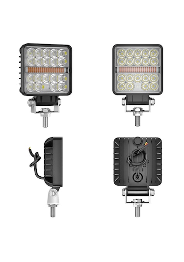 Off Road Çakarlı Drl Gündüz Led Kare Çalışma Lambası Ve Sis Farı