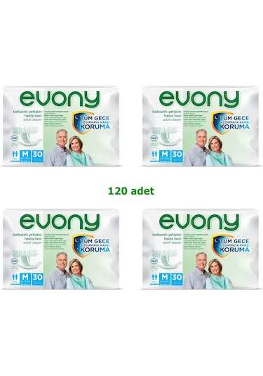 Evony Belbantlı Yetişkin Hasta Bezi Orta Boy M 4 x 30'lu