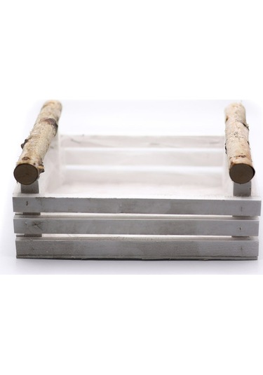 Dikdörtgen İkili Ahşap Beyaz Kasa