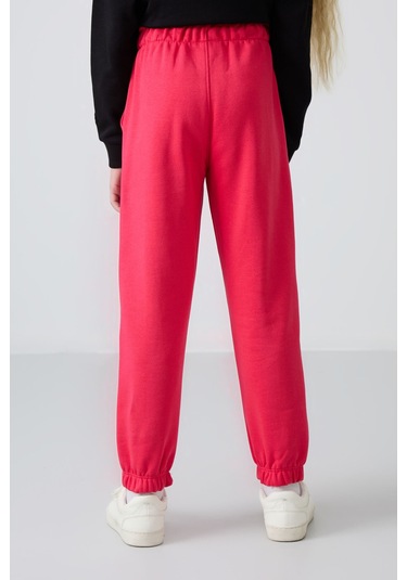 Tommy Life Viva Kırmızı Pamuklu İçi Tüylü Yumuşak Dokulu Standart Fit Nakışlı Kız Çocuk Eşofman Alt - 75158 Kırmızı