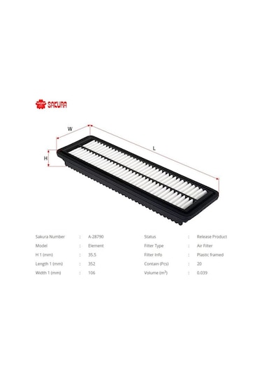 SAKURA A28790 Hava Filtresi I10 1,0 - 1,1 2013 -