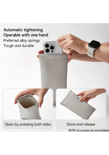 Chuangyinshop Yeşil Suni Deri Telefon Kılıfı Çok Amaçlı Küçük Eşya Cebi Dijital Aksesuar Çantası