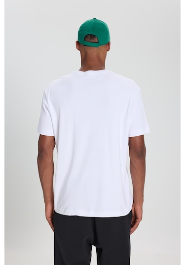 Ac&Co / Altınyıldız Classics Erkek Beyaz %100 Pamuk Modern Fit Normal Kesim Bisiklet Yaka Tişört Beyaz