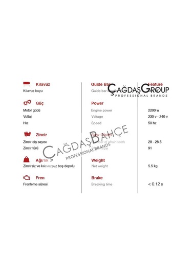 Agromec 22eld Elektrikli Testere - Ağaç Motoru 2200w