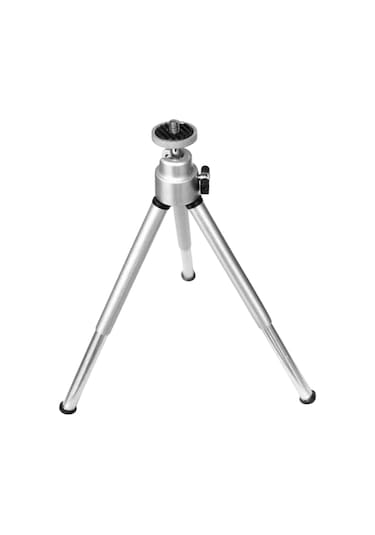 Dofolink Alüminyum Gümüş Mini Tripod: 360 Ayar, Kaymazsız Ayaklar, Esnek Bacaklı - Kameralar Ve Mini Projektörler İçin Taşınabilir Tutucu