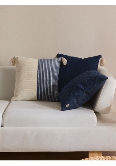 Coastal Drift 3'lü Kırlent Kılıf Seti Mavi