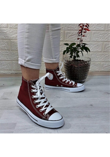 Fiyra 555 Bordo Uzun Unisex Sneaker Keten Spor Ayakkabı 001