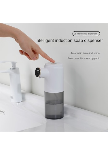 Xurunkeji Otomatik Şarj Edilebilir Sıvı Sabunluk, Elektrikli Sabunluk, Hareket Sensörlü Eller Serbest Sabunluk-jel Beyaz