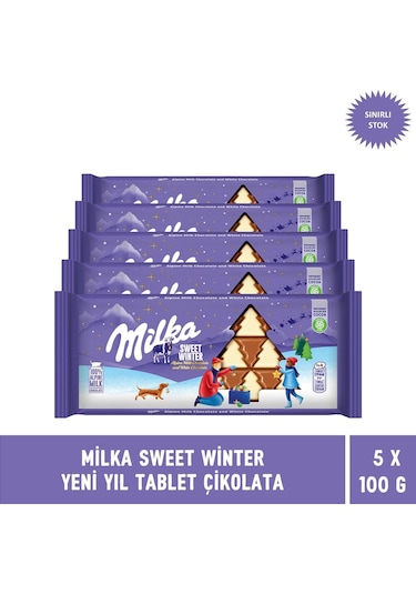 Milka Sweet Winter Yılbaşı Tablet Çikolata 100 gr - 5 Adet
