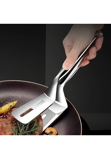 Trendooze Gaojunshop01 Gümüş Paslanmaz Çelik Spatula Seti Yapışmaz Maşalar Gümüş