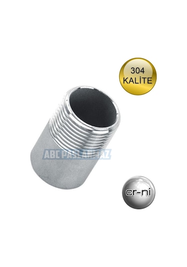 Paslanmaz Krom Nipel Tek Tarafı Dişli Boru Parçası 304 Kalite