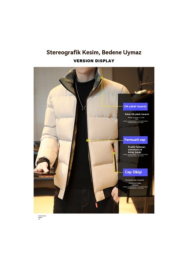 Edwardest Premium Erkek Dış Giyim: Kuş Tüyü Dolgulu Pamuklu Ceketler Ve Kalınlaştırılmış Kışlık Pamuklu Paltolar Mavi