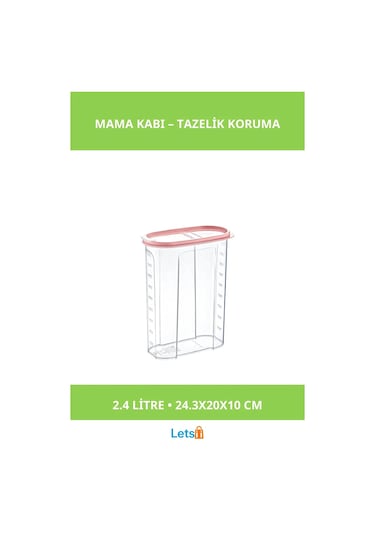 Hava Geçirmez 2.4 Litre Plastik Mama Kabı