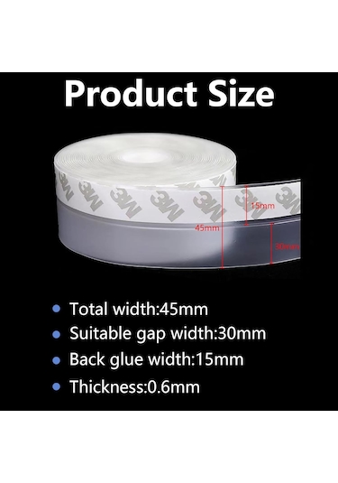 Xindoker 3 Adet Silikon Sürekli Kenar Bandı - Otomatik Yapışkan Pencere Kapı Isı Yalıtımı, Ses Giderici, Toz Ve Haşere Engeli 5m X 4.5mm Beyaz