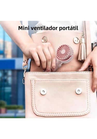 Mini El Tipi Taşınabilir Fan Usb Şarj Edilebilir Su Nemlendirici Pembe,