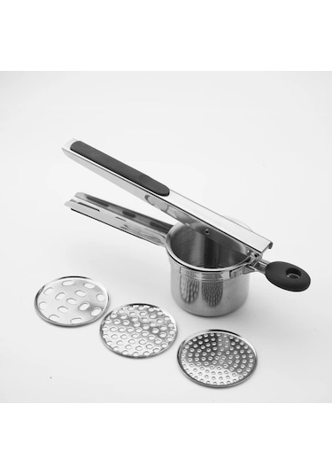 Honeybeeshop Siyah Profesyonel Ve Ev Tipi Agir Hizmet Paslanmaz Celik Patates Ezici Pure Makinesi Diskli Kolay Temizlenebilir