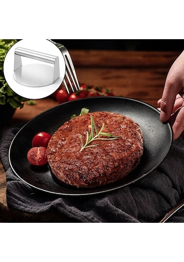 Paslanmaz Çelik Burger Presi, 14 Cm, Ağır Hizmet Tipi, Yuvarlak Hamburger Presi Kalıbı, Kızartma, Izgara, Biftek, Panini İçin Mükemmel