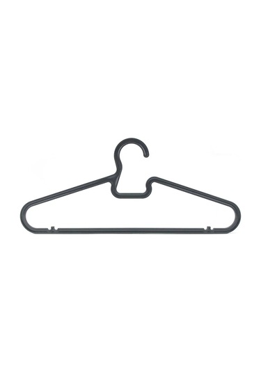 10'lu Elbise Askısı İnce Model Dayanıklı Elbise Askısı Antrasit Siyah