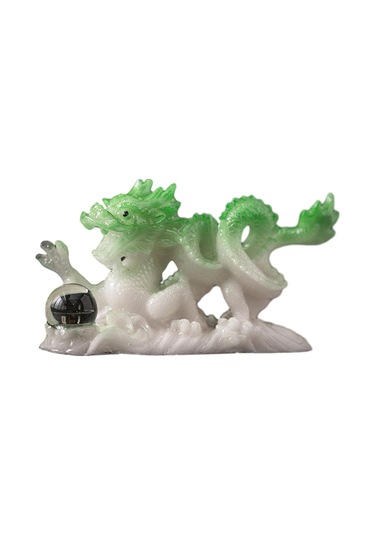 Homyl Ejderha Oynayan Boncuk Heykeli El Sanatları Masa Yeşil