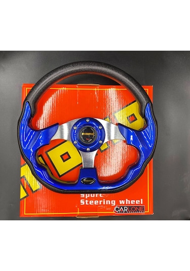 momo様 Momo Spor Direksiyon 32cm Mavi-altı Kesikli Yarış Spor Direksiyonu